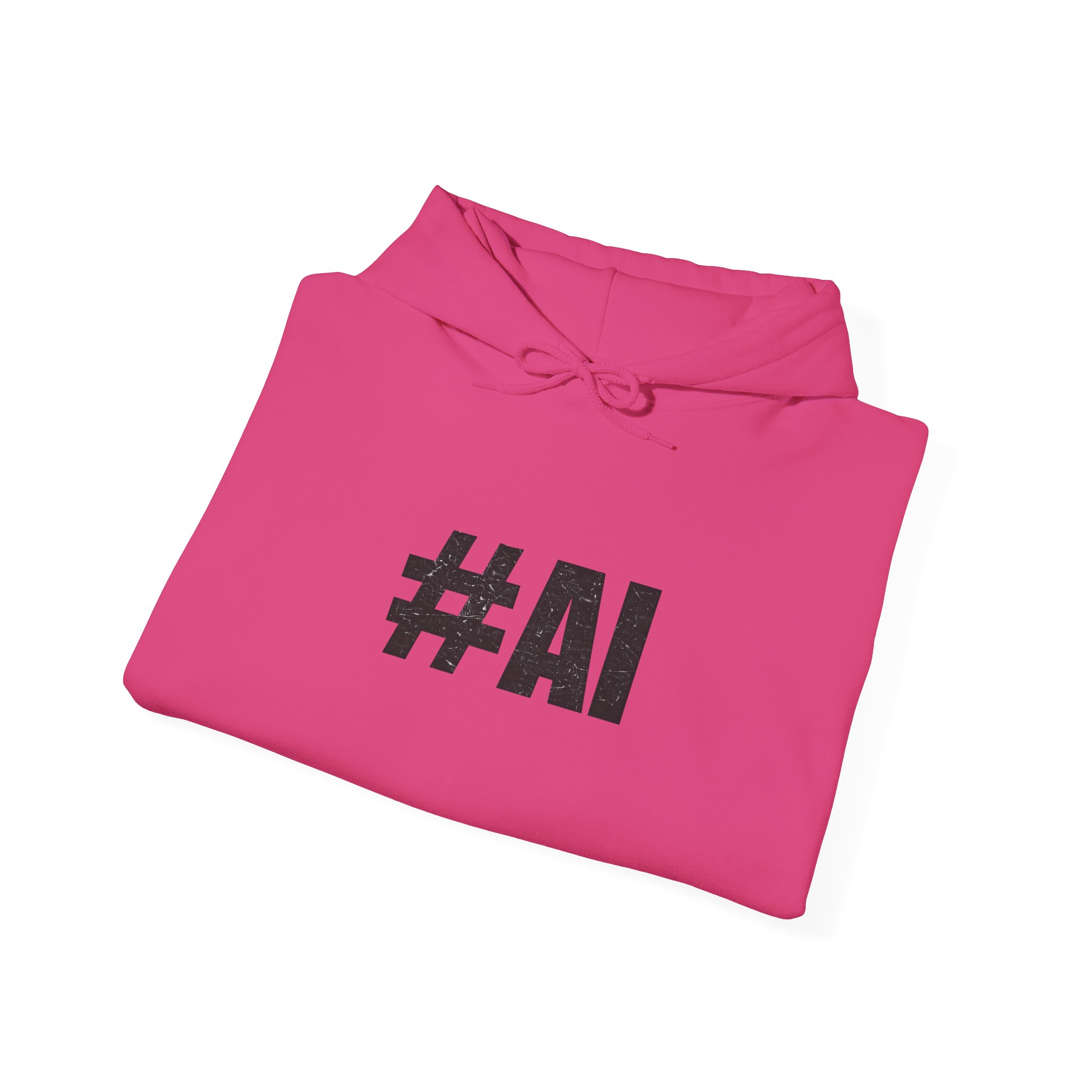 #AI Distressed Dark Minimalist Artificial Intelligence Pullover Hoodie - Image 136
