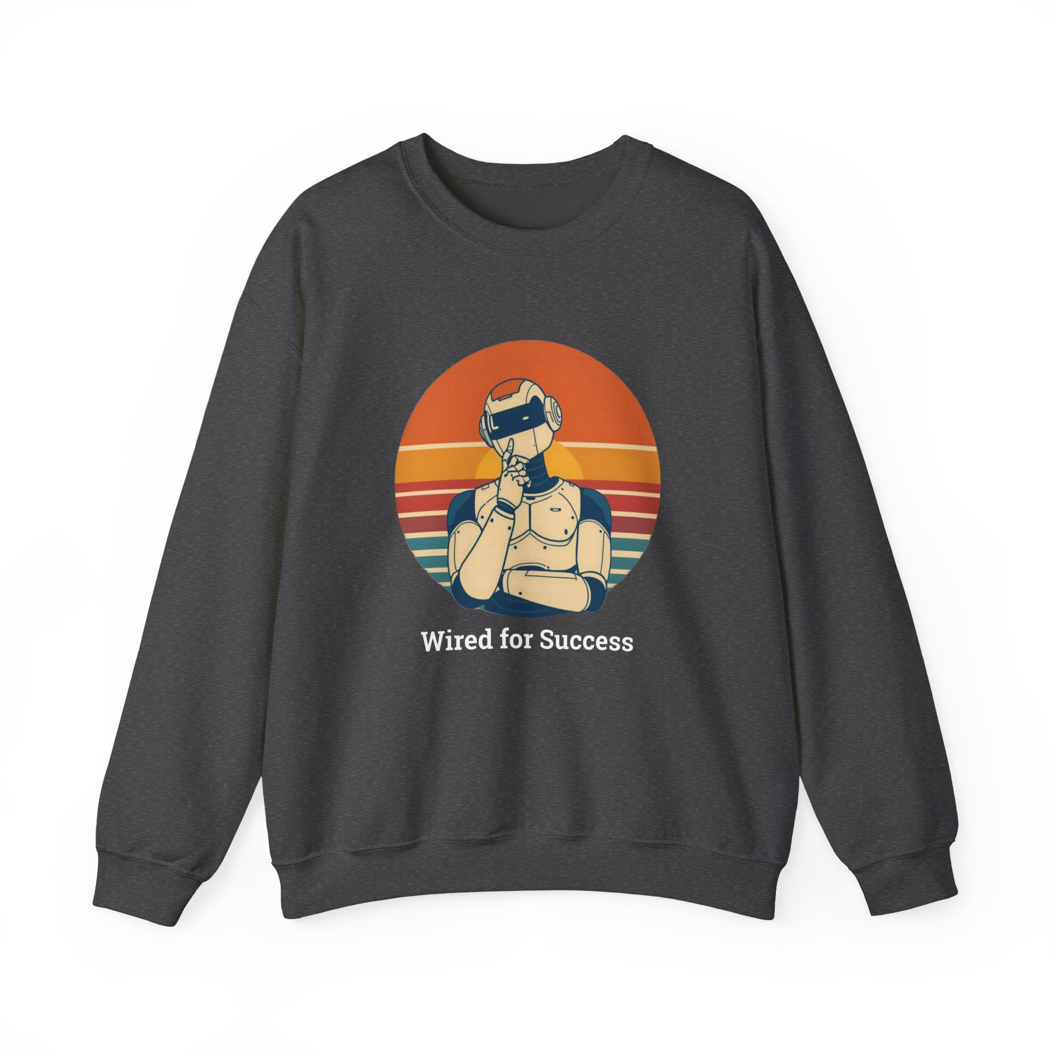 Wired for Success Retro Robot Thinker AI Tech Sweatshirt Gift - Image 37