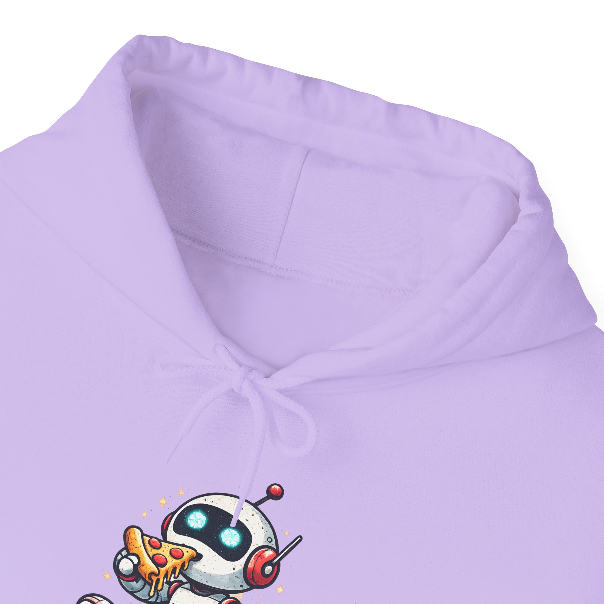 Robot Eating Pizza – Cute AI Tech Humor Graphic Pullover Hoodie - Image 137
