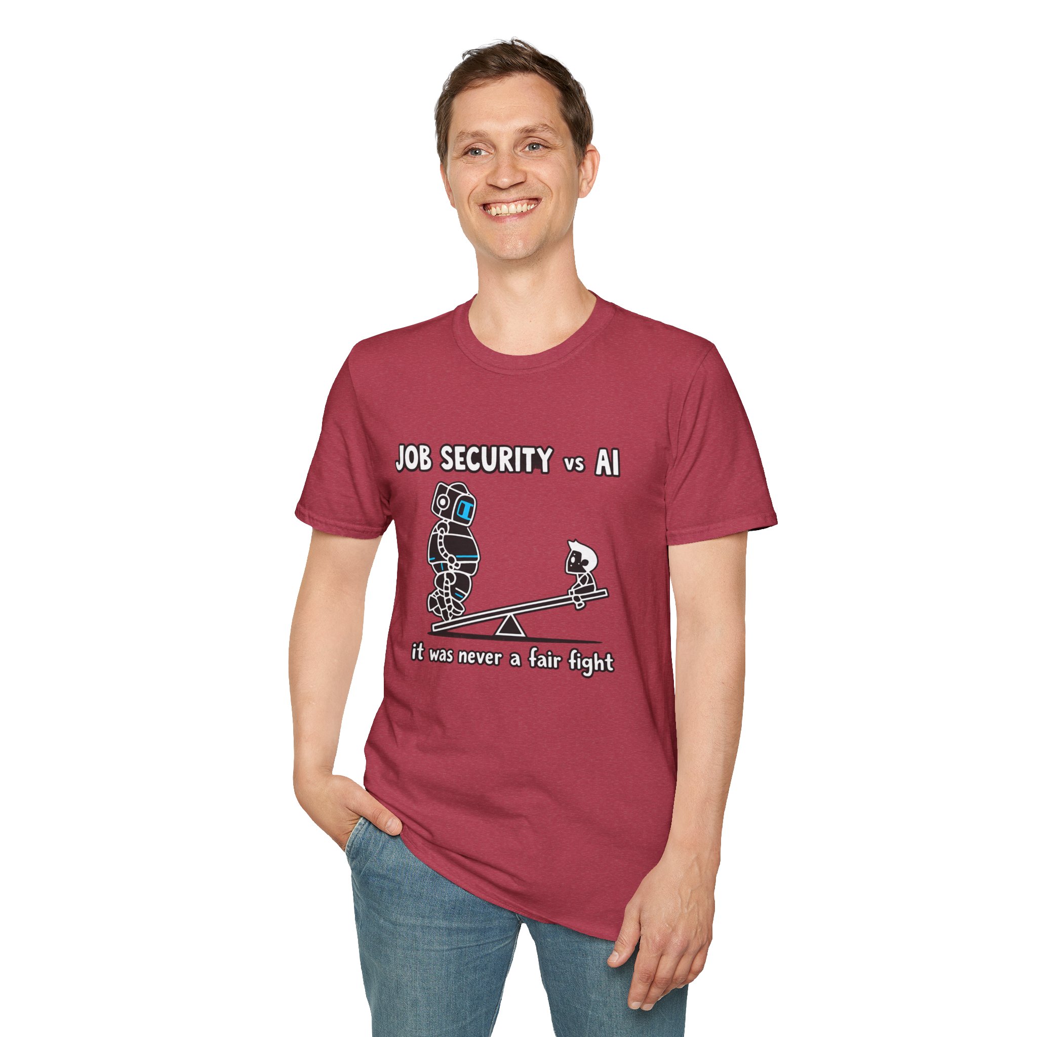 POV You're An AI And It's Monday – Funny Tired Robot Graphic T-Shirt - Image 138