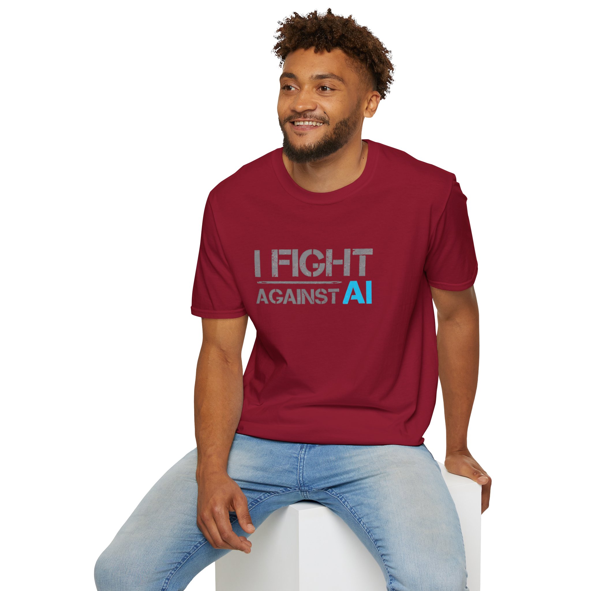 I Fight Against AI – Anti-AI Resistance Graphic T-Shirt for Creatives - Image 69