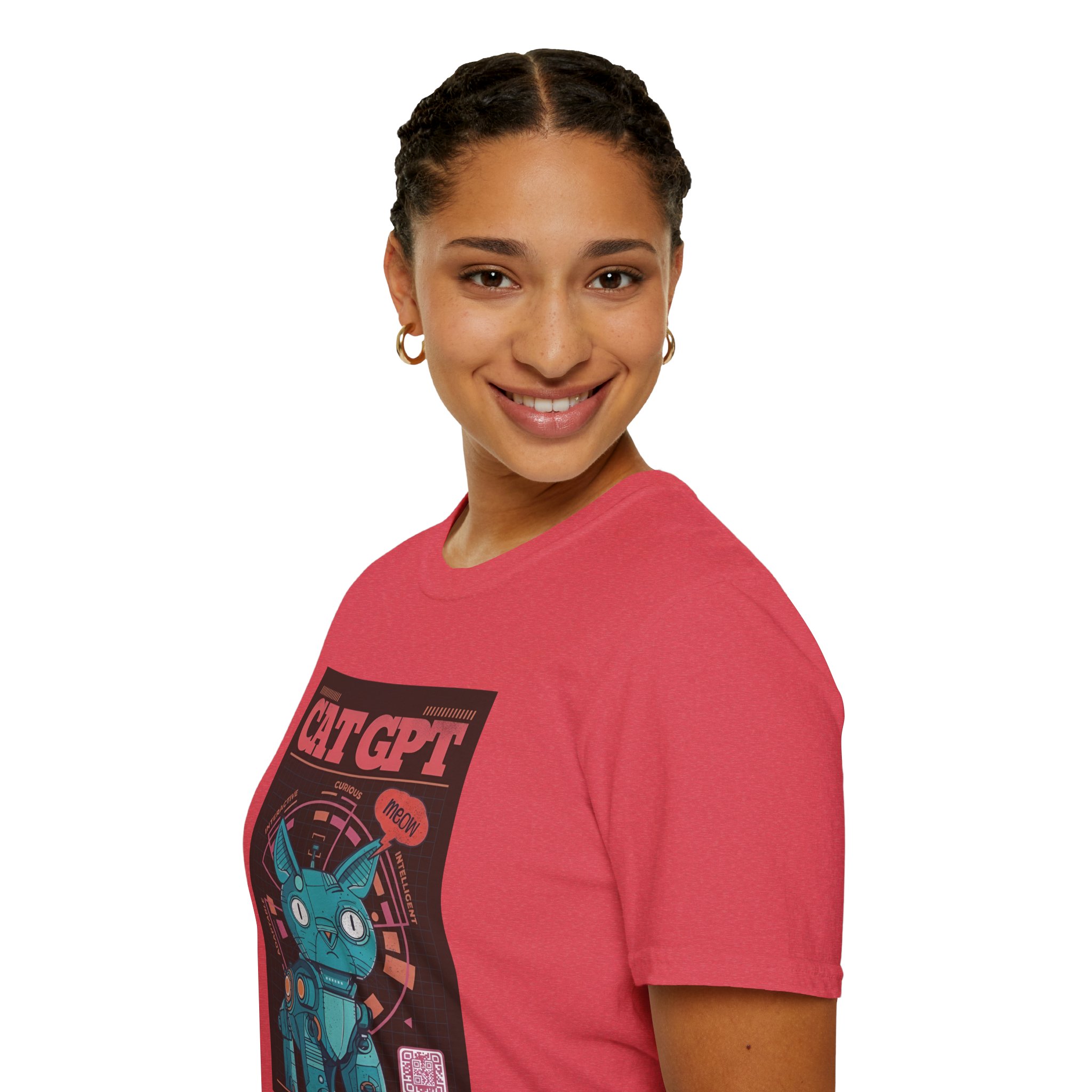 Robot Cat AI Tee | Funny Cyberpunk Cat Shirt for Tech Lovers - Image 77