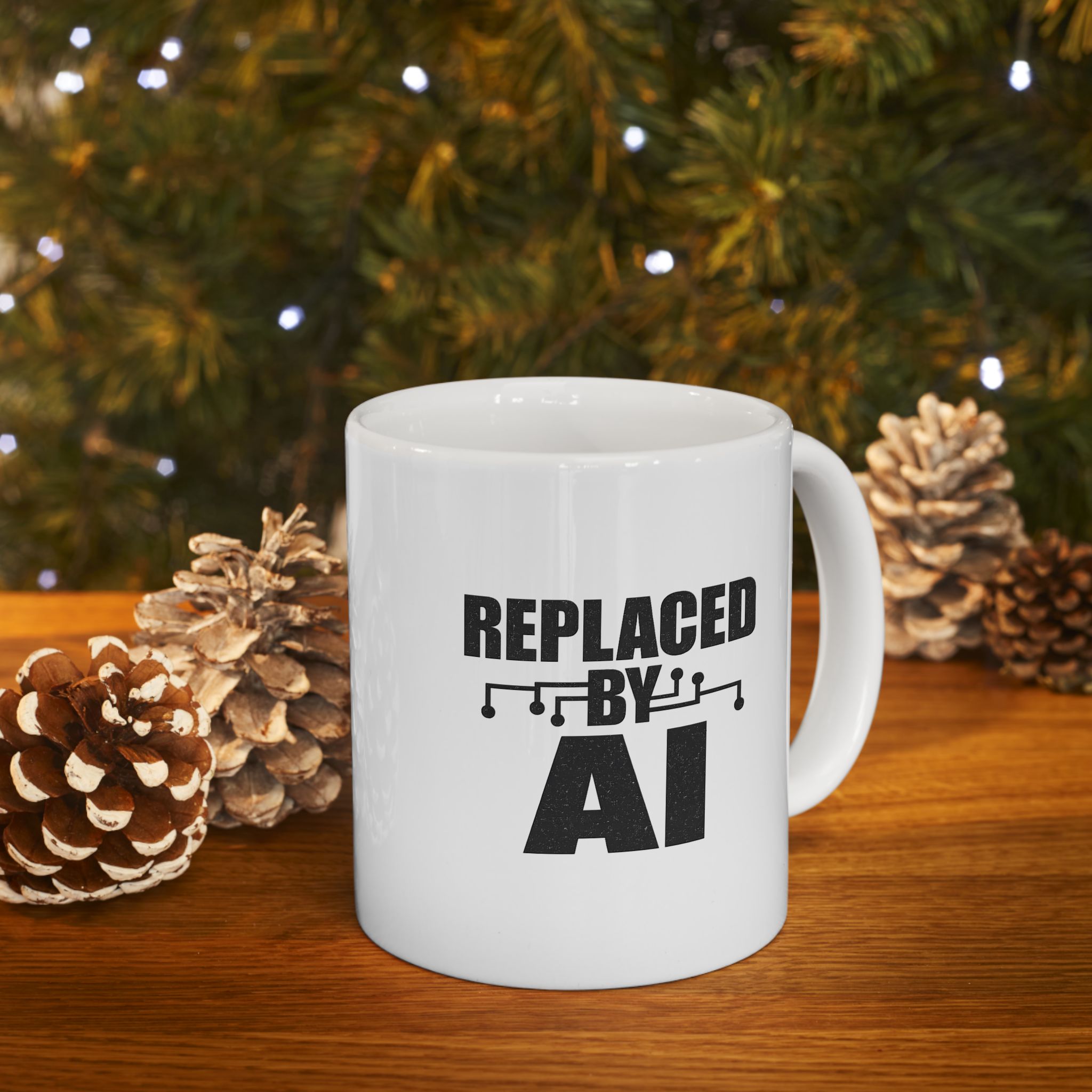 Replaced By AI Funny Circuit Board — Dark Humor Tech Coffee Mug Gift (11oz, 15oz) - Image 8