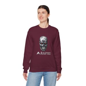 A.I. Is Coming For You — Cyberpunk Robot Skull Sweatshirt AI Gift