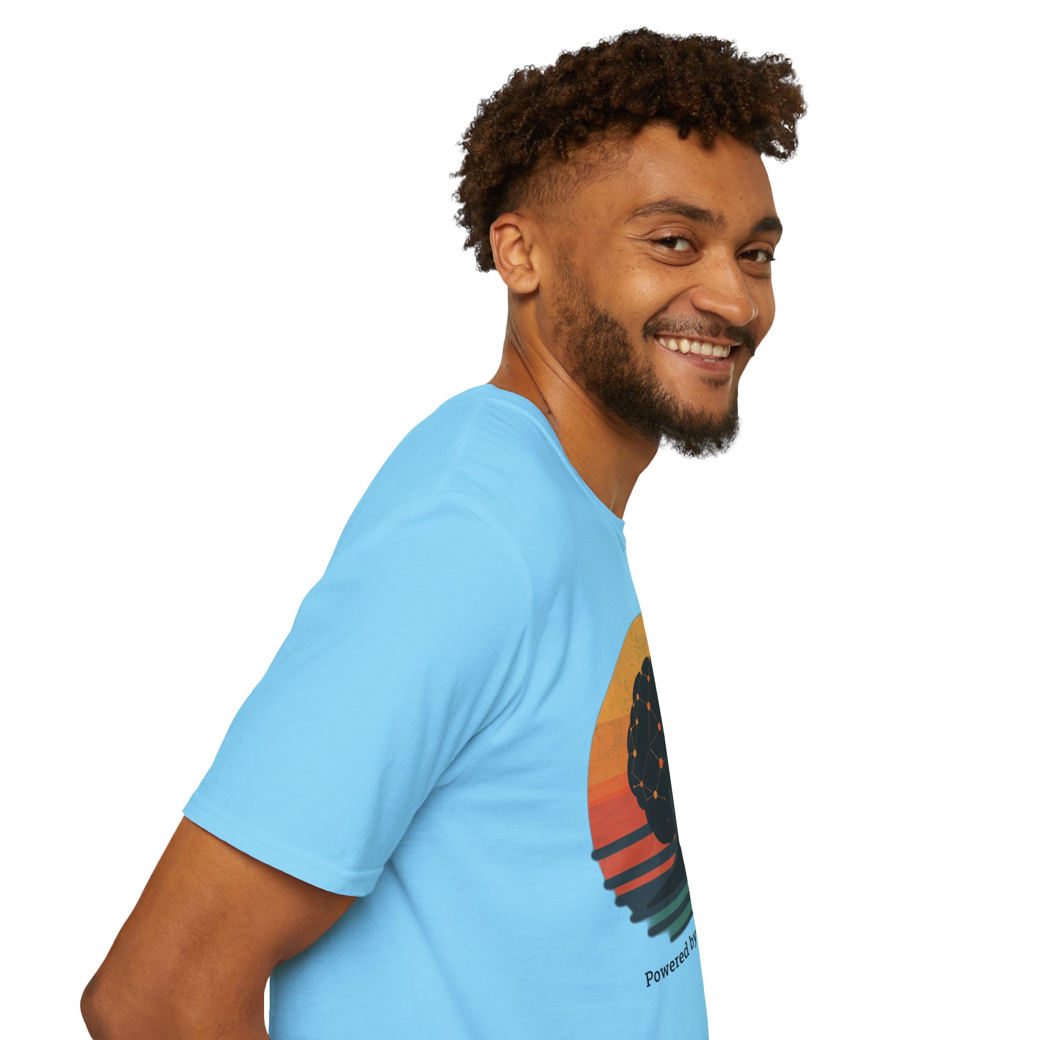 Powered by Neural Nets Retro Sunset Neural Network Tree AI T-Shirt - Image 88