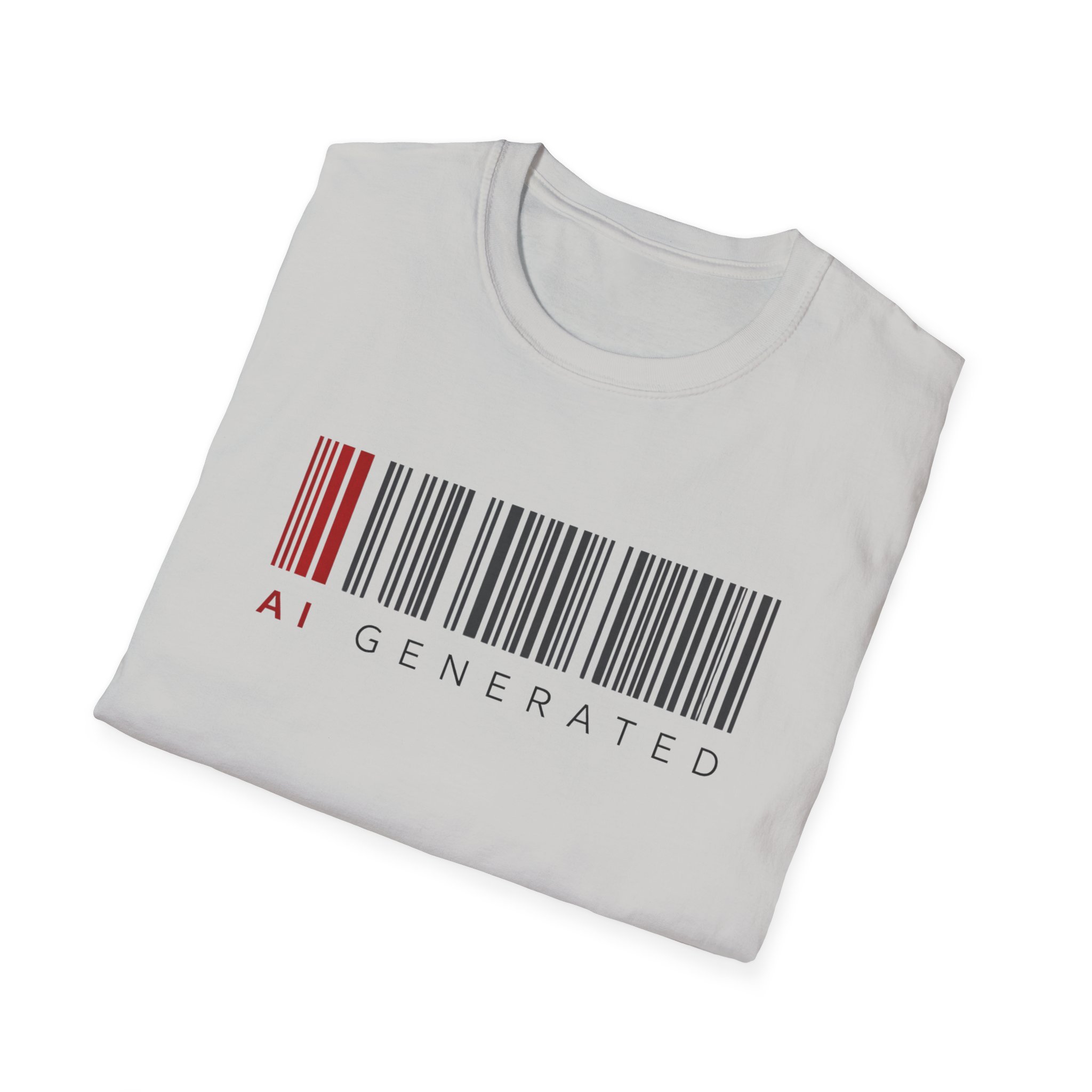 AI Generated Barcode Dark Minimalist Generative Art Graphic T-Shirt - Image 59