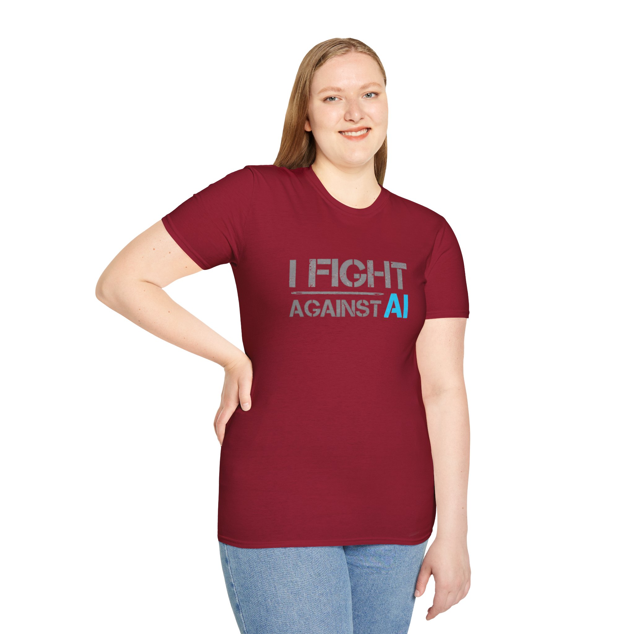 I Fight Against AI – Anti-AI Resistance Graphic T-Shirt for Creatives - Image 65