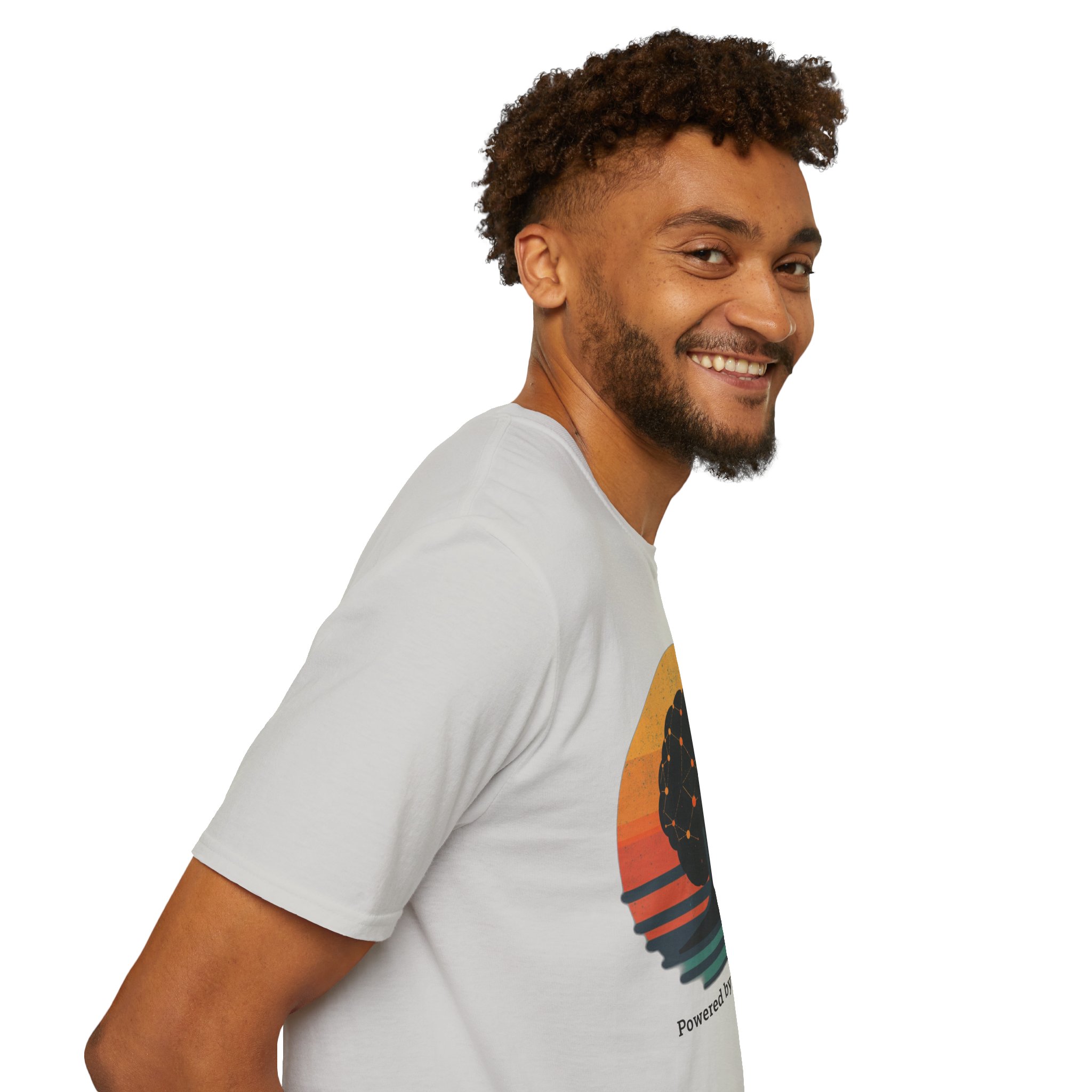 Powered by Neural Nets Retro Sunset Neural Network Tree AI T-Shirt - Image 34