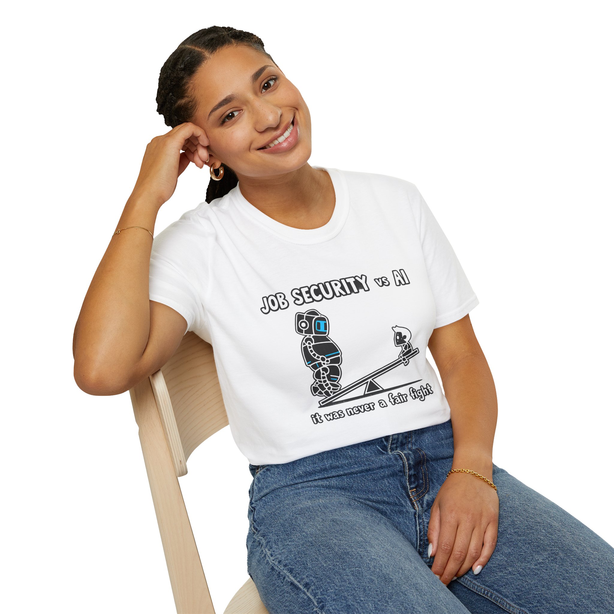 POV You're An AI And It's Monday – Funny Tired Robot Graphic T-Shirt - Image 15