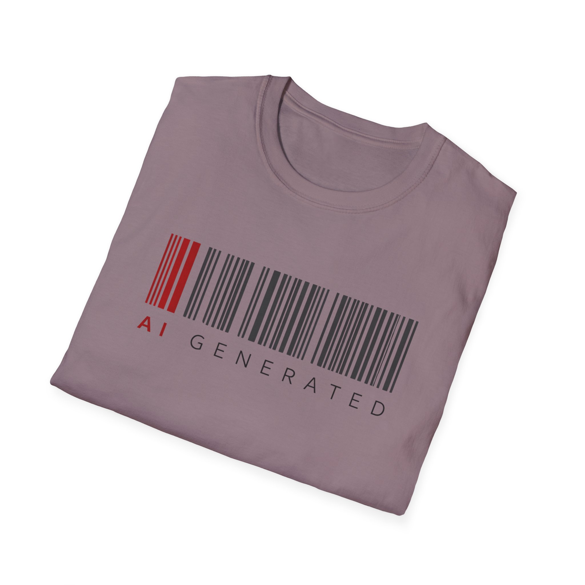 AI Generated Barcode Dark Minimalist Generative Art Graphic T-Shirt - Image 147