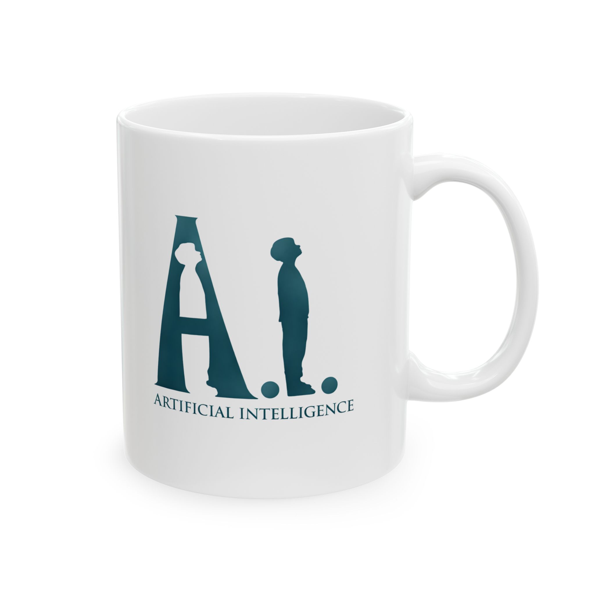 Artificial Intelligence AI Human Silhouette — Dark Minimal Tech Coffee Mug 11oz & 15oz - Image 2