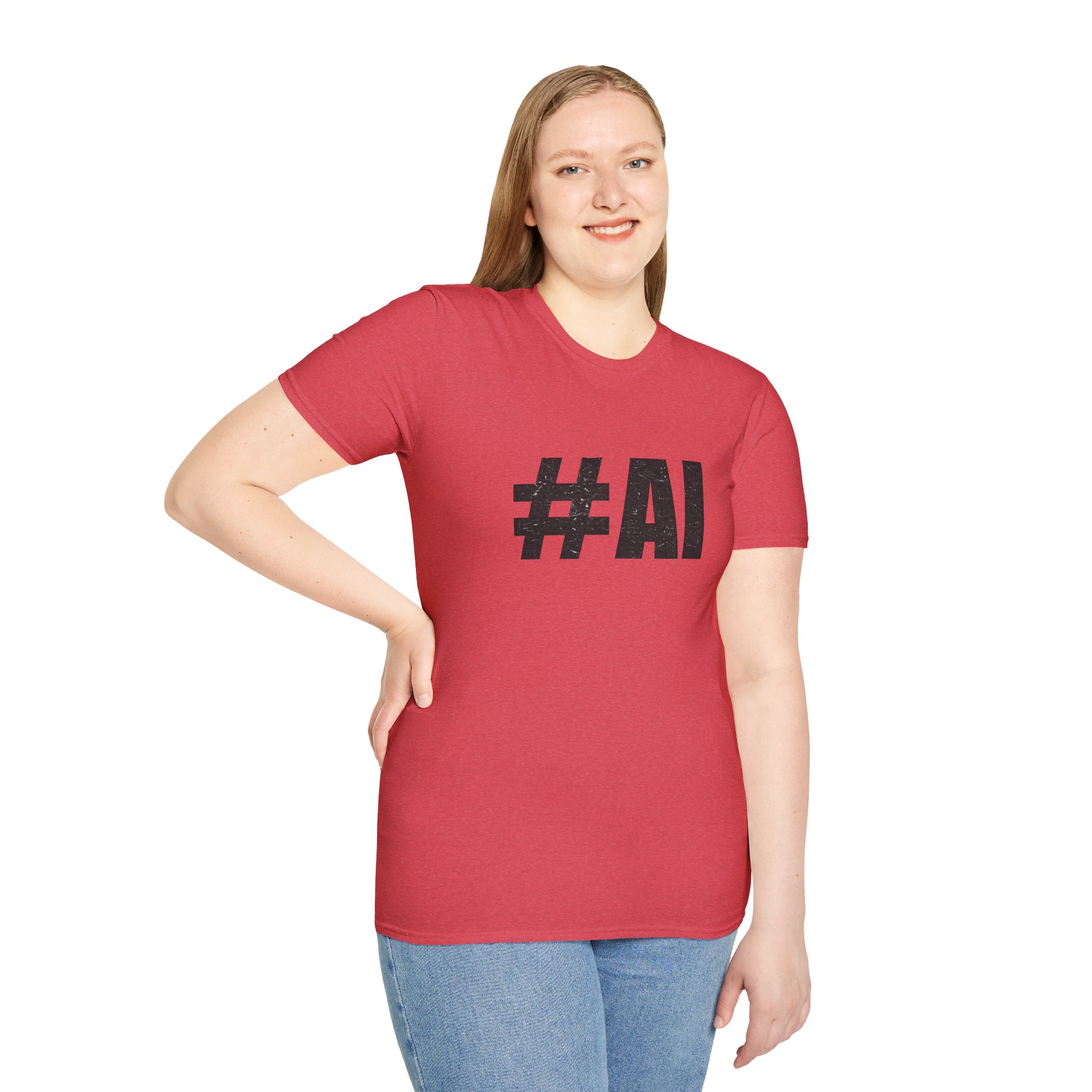 #AI Distressed Dark Minimalist Artificial Intelligence Graphic T-Shirt - Image 170