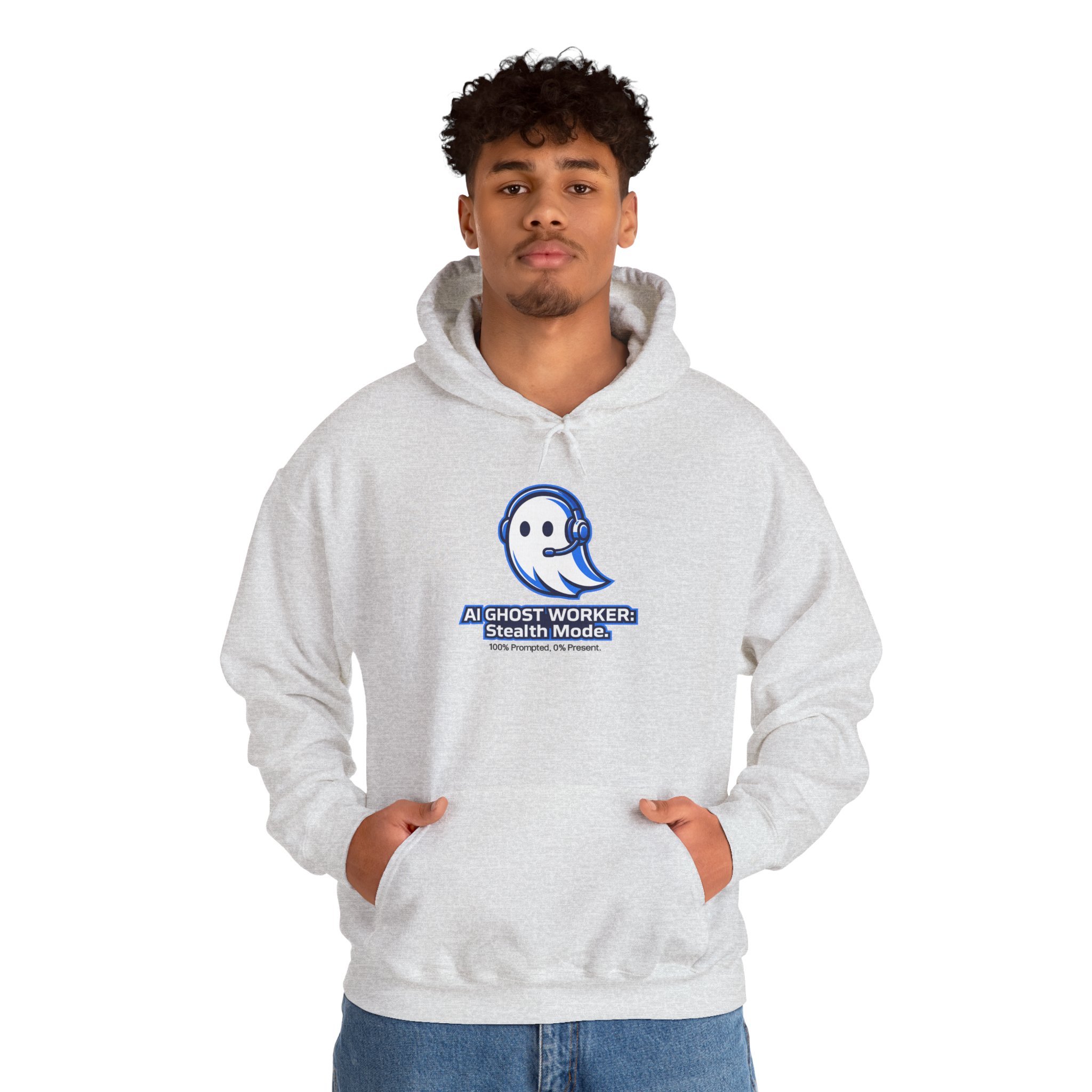 AI Ghost Worker Stealth Mode – 100% Prompted 0% Present Funny Hoodie - Image 31