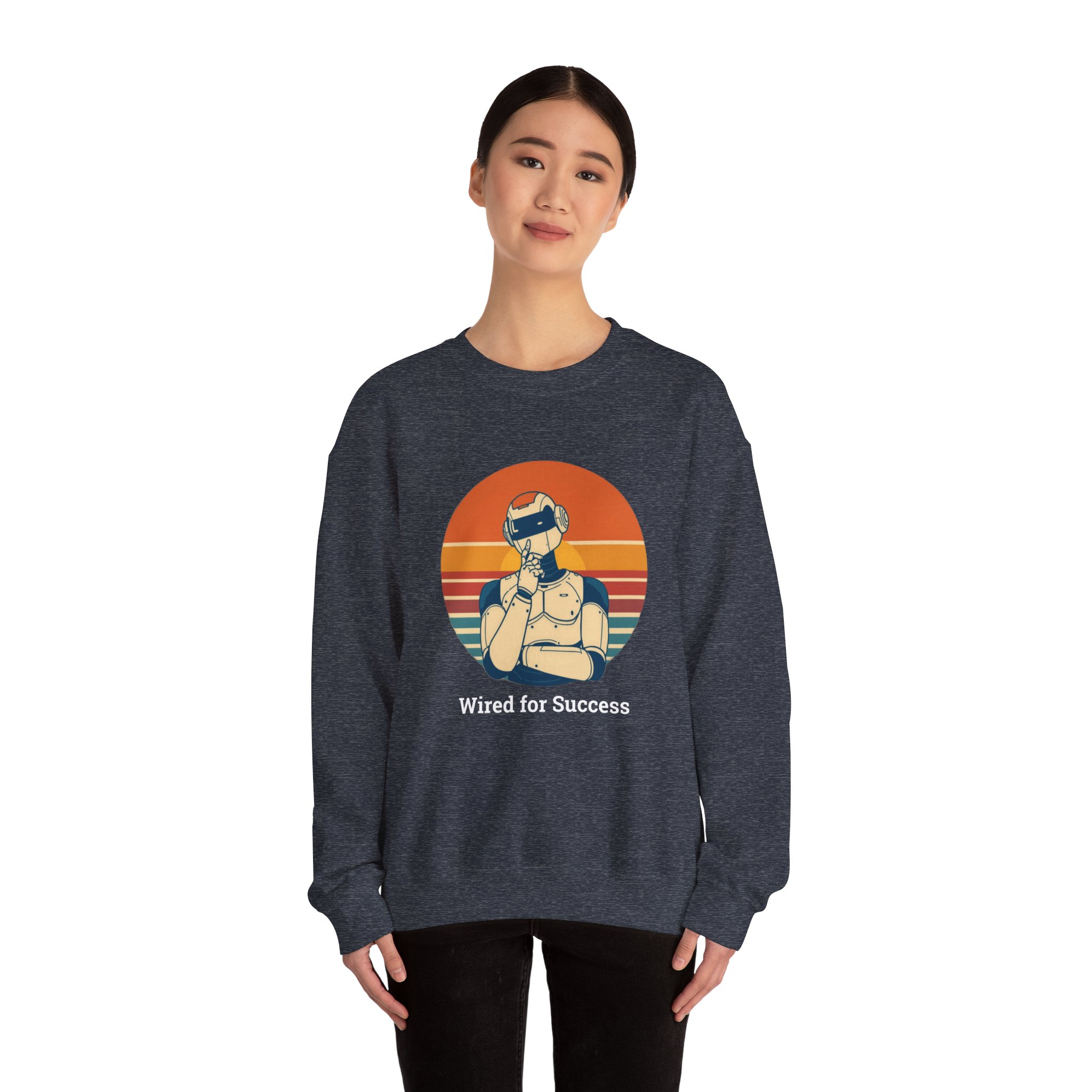 Wired for Success Retro Robot Thinker AI Tech Sweatshirt Gift - Image 45