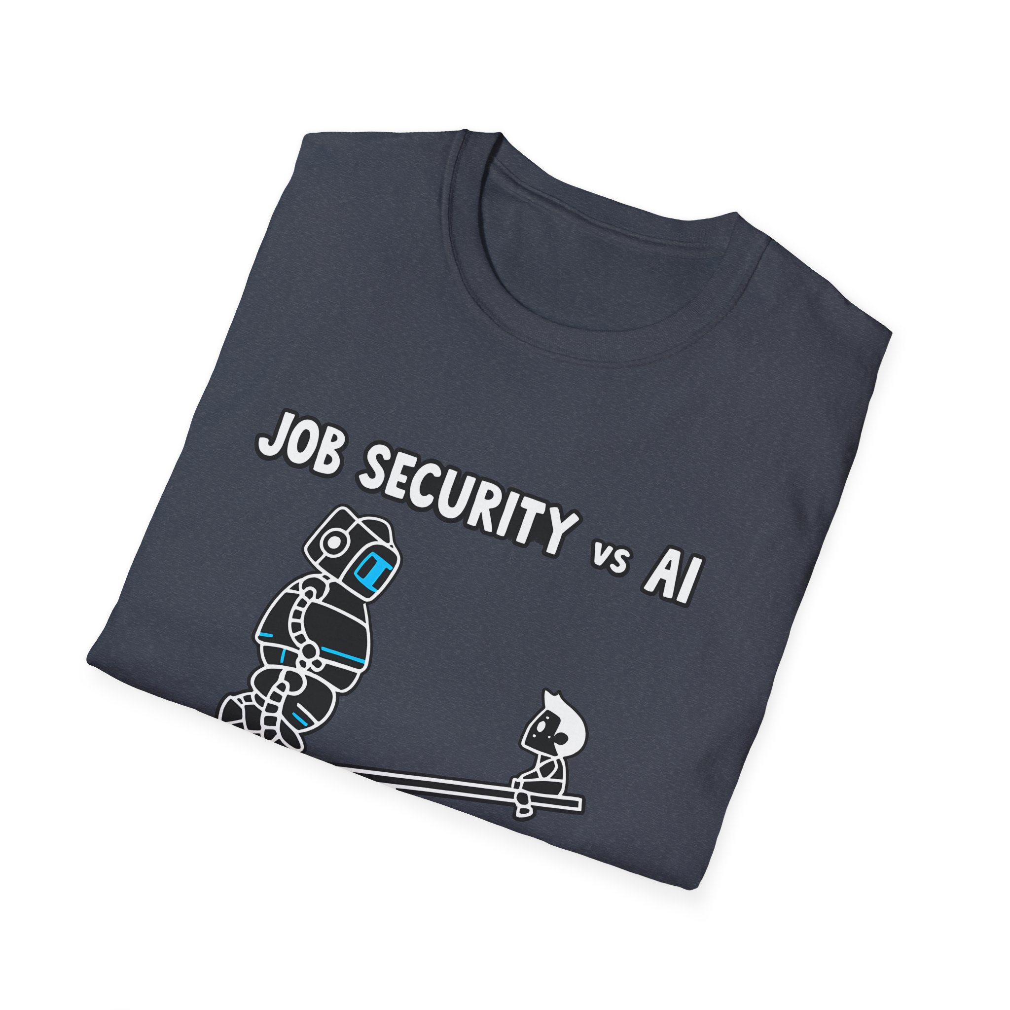 POV You're An AI And It's Monday – Funny Tired Robot Graphic T-Shirt - Image 125
