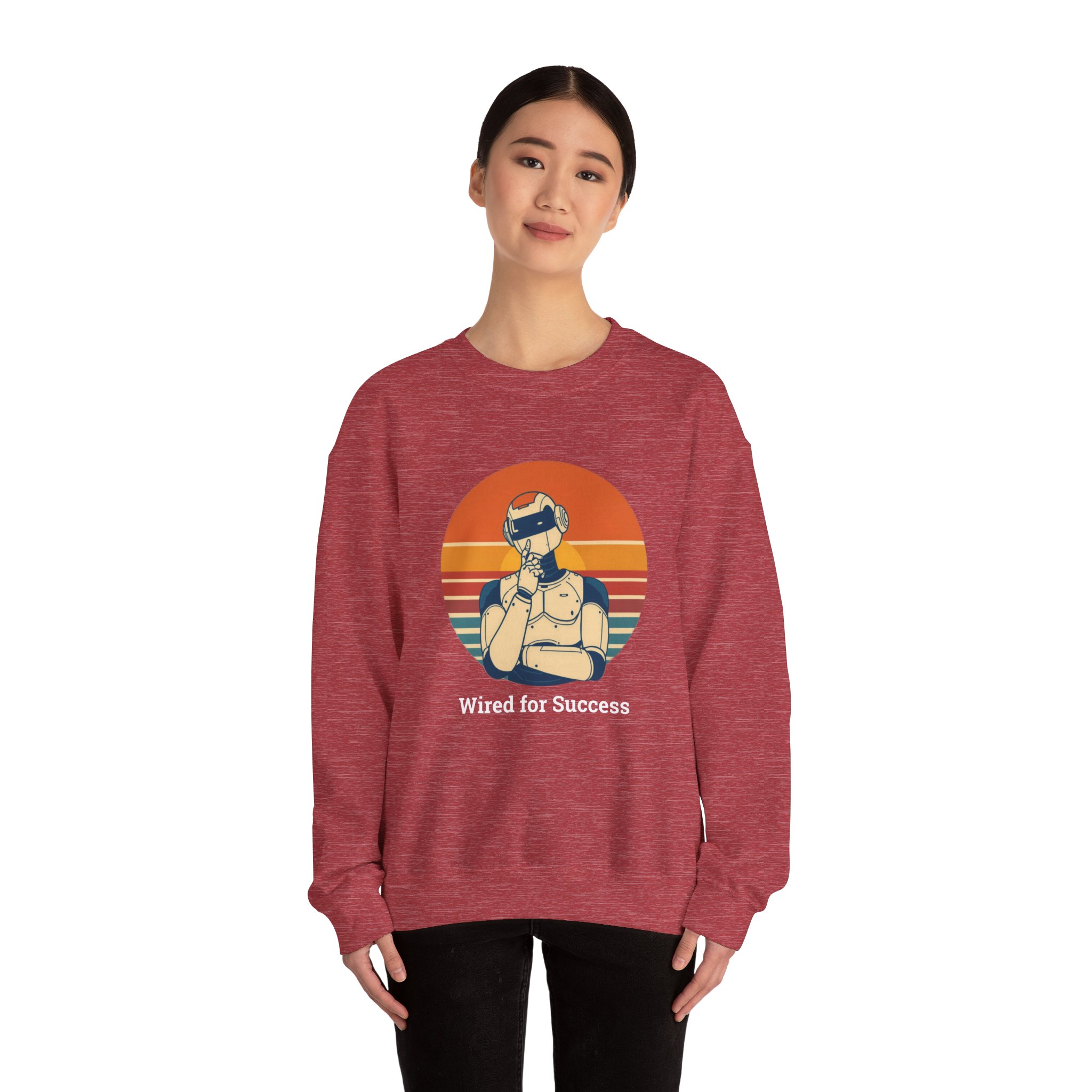 Wired for Success Retro Robot Thinker AI Tech Sweatshirt Gift - Image 69