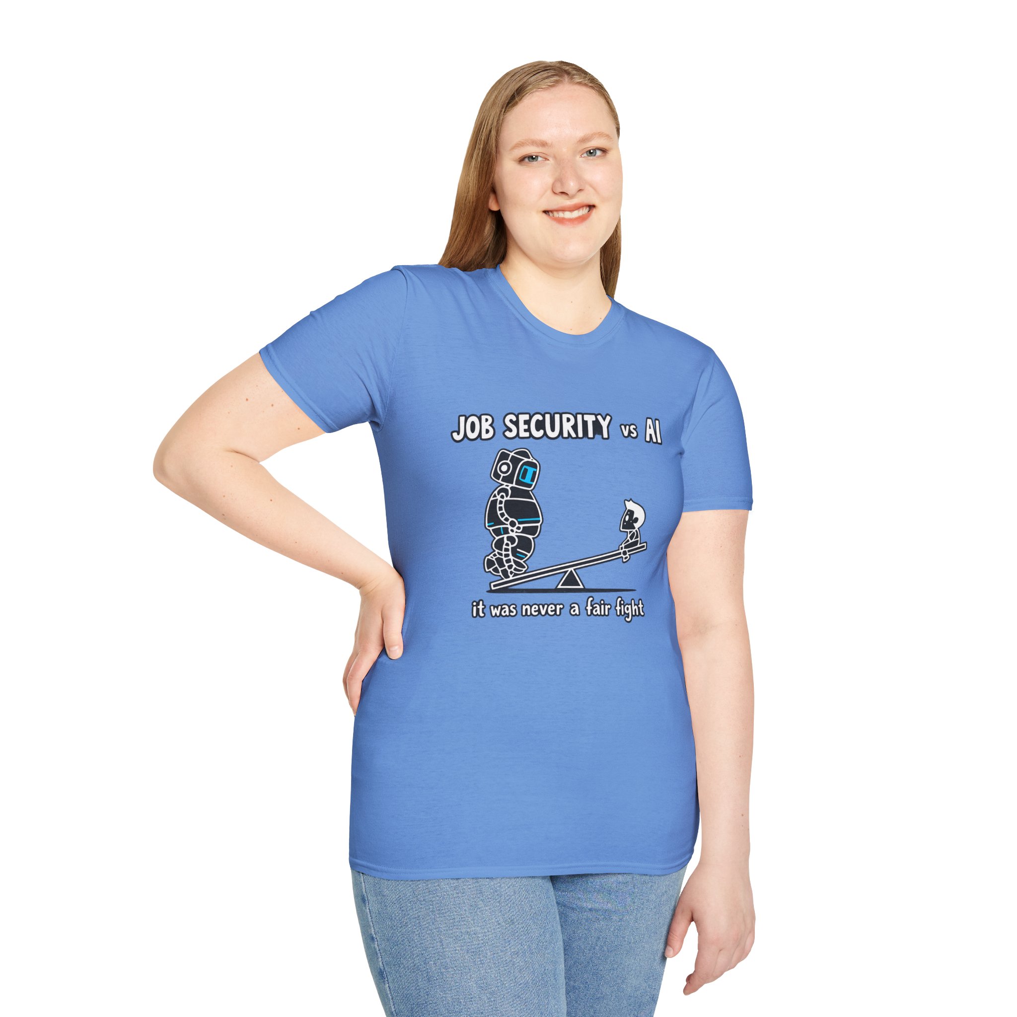 POV You're An AI And It's Monday – Funny Tired Robot Graphic T-Shirt - Image 93