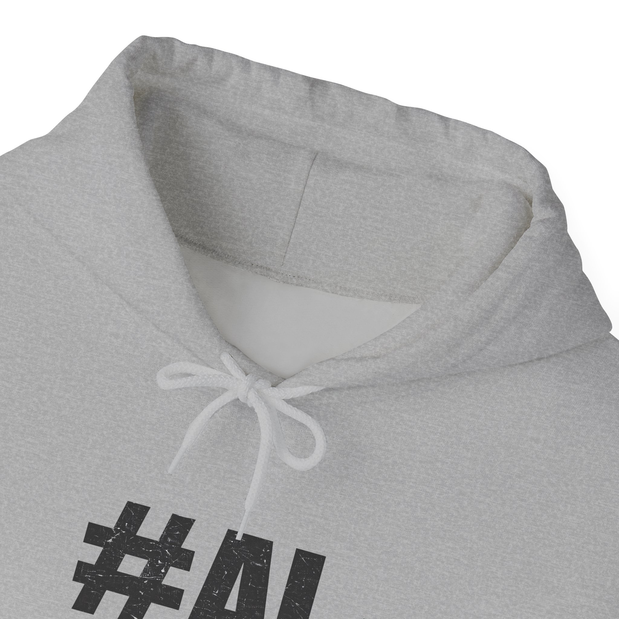 #AI Distressed Dark Minimalist Artificial Intelligence Pullover Hoodie - Image 53