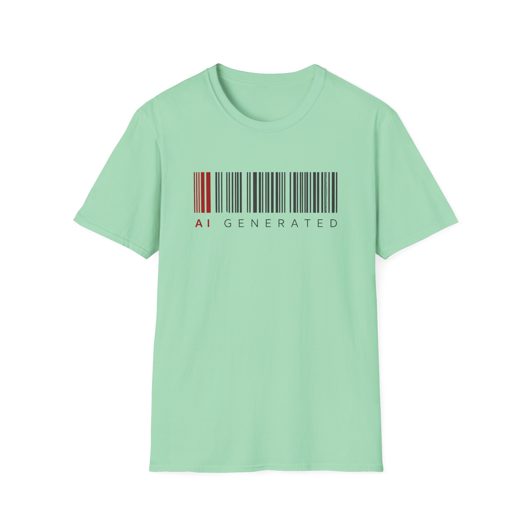 AI Generated Barcode Dark Minimalist Generative Art Graphic T-Shirt - Image 100
