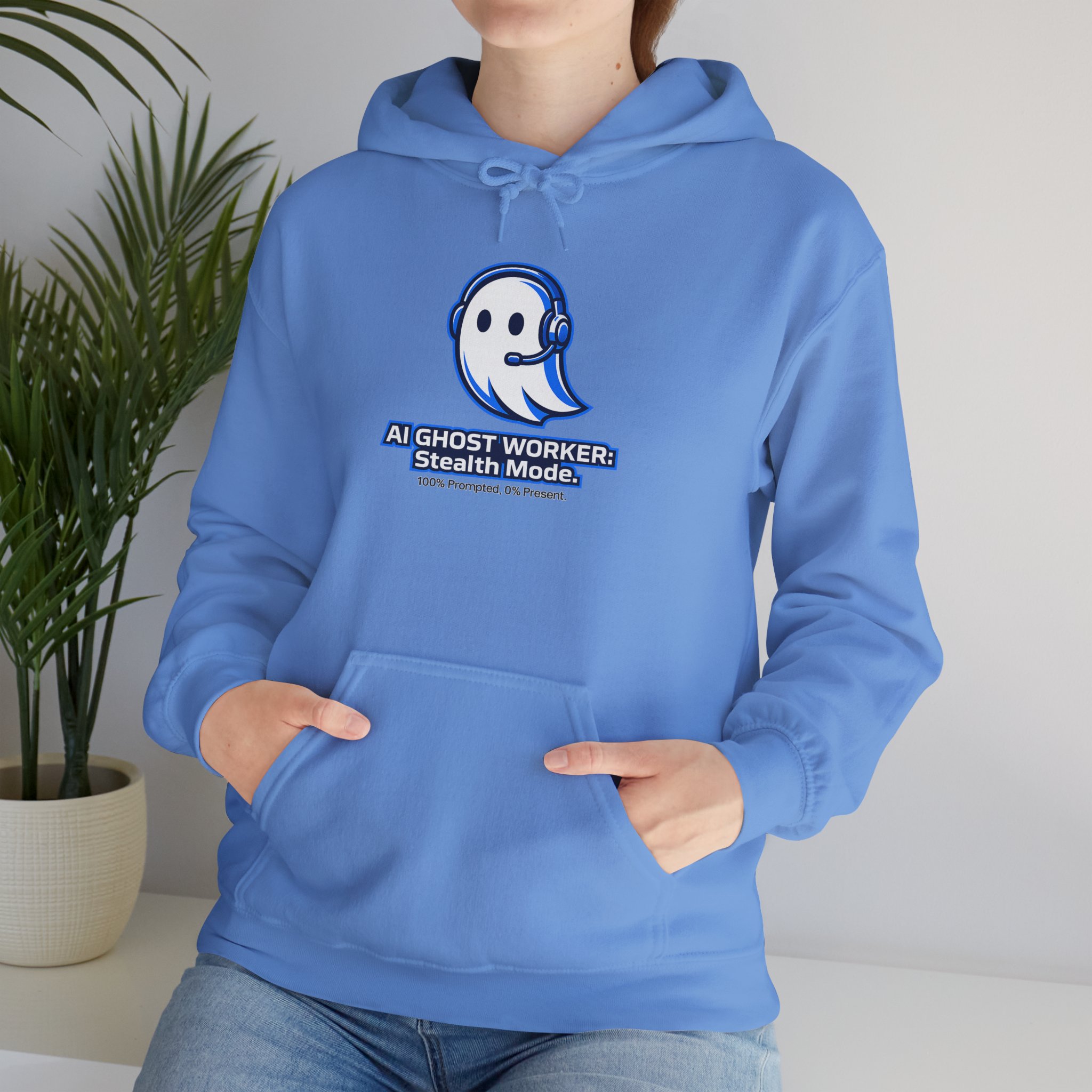 AI Ghost Worker Stealth Mode – 100% Prompted 0% Present Funny Hoodie - Image 83