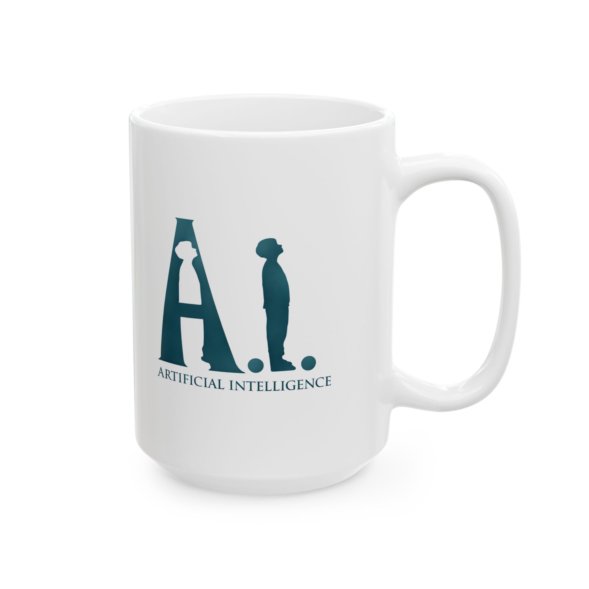 Artificial Intelligence AI Human Silhouette — Dark Minimal Tech Coffee Mug 11oz & 15oz - Image 11