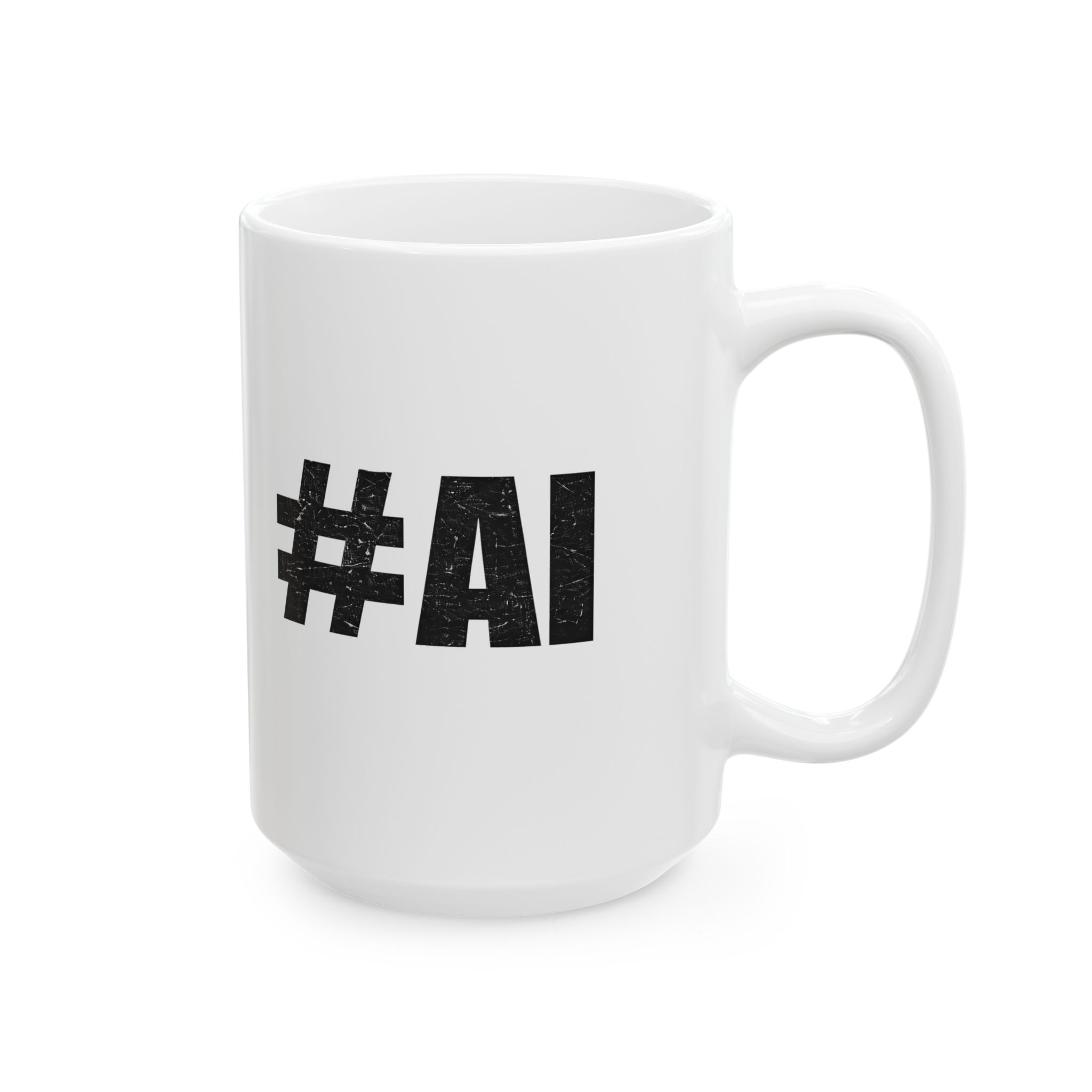 #AI Distressed Grunge Typography — Bold Tech Statement Coffee Mug (11oz, 15oz) - Image 11