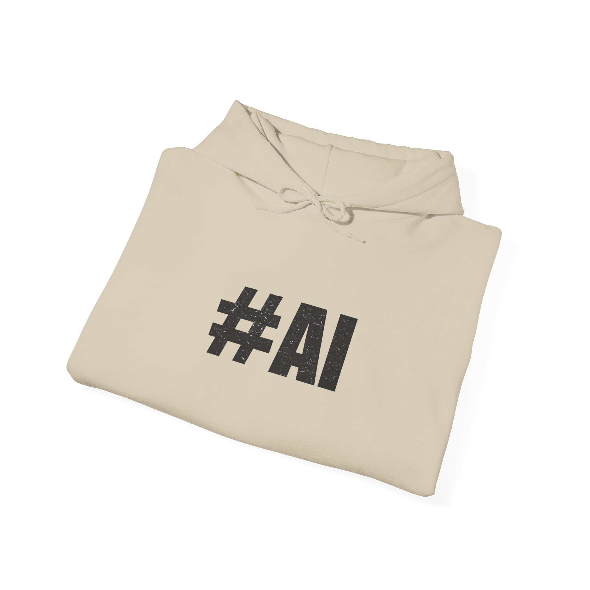 #AI Distressed Dark Minimalist Artificial Intelligence Pullover Hoodie - Image 40