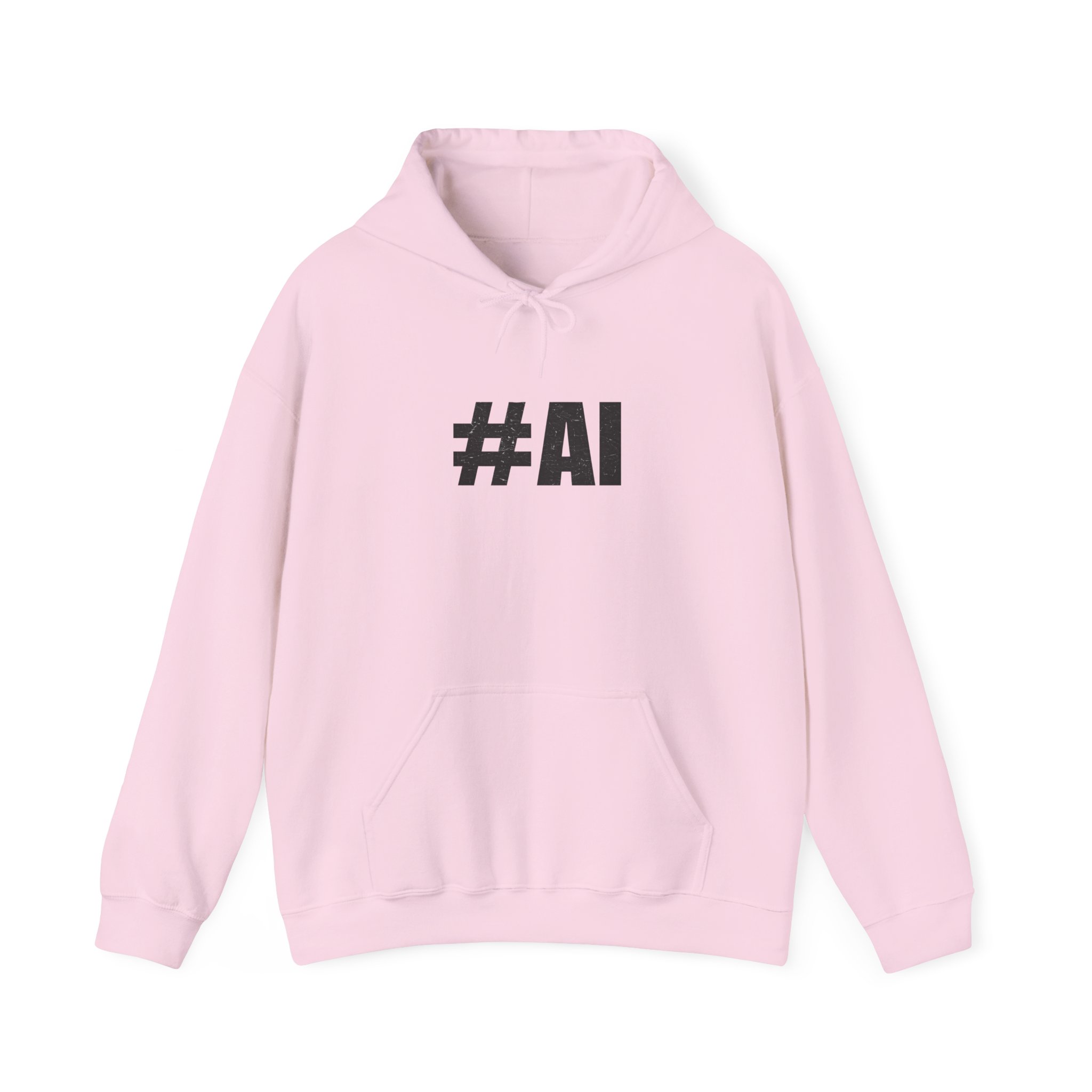 #AI Distressed Dark Minimalist Artificial Intelligence Pullover Hoodie - Image 97