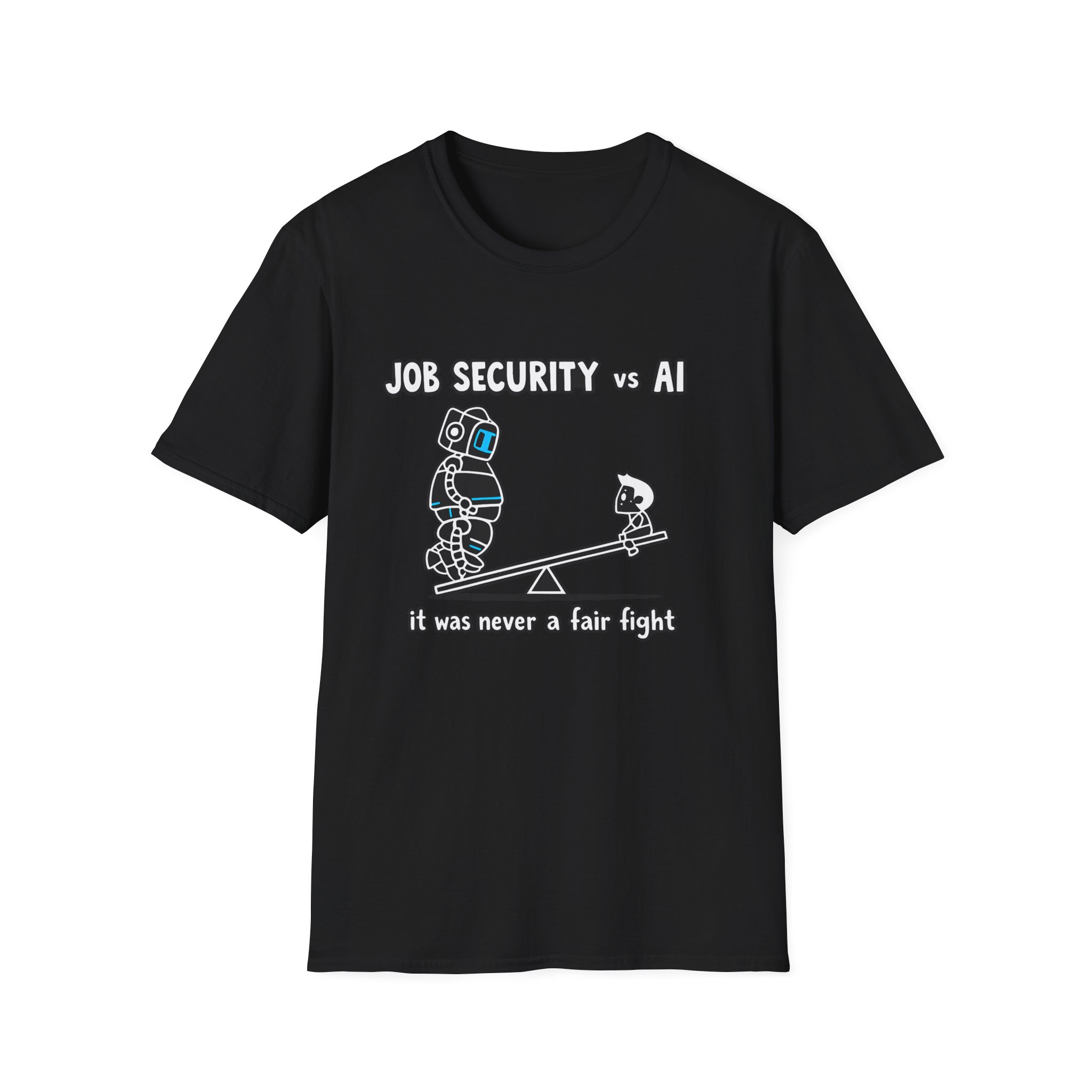 POV You're An AI And It's Monday – Funny Tired Robot Graphic T-Shirt - Image 23