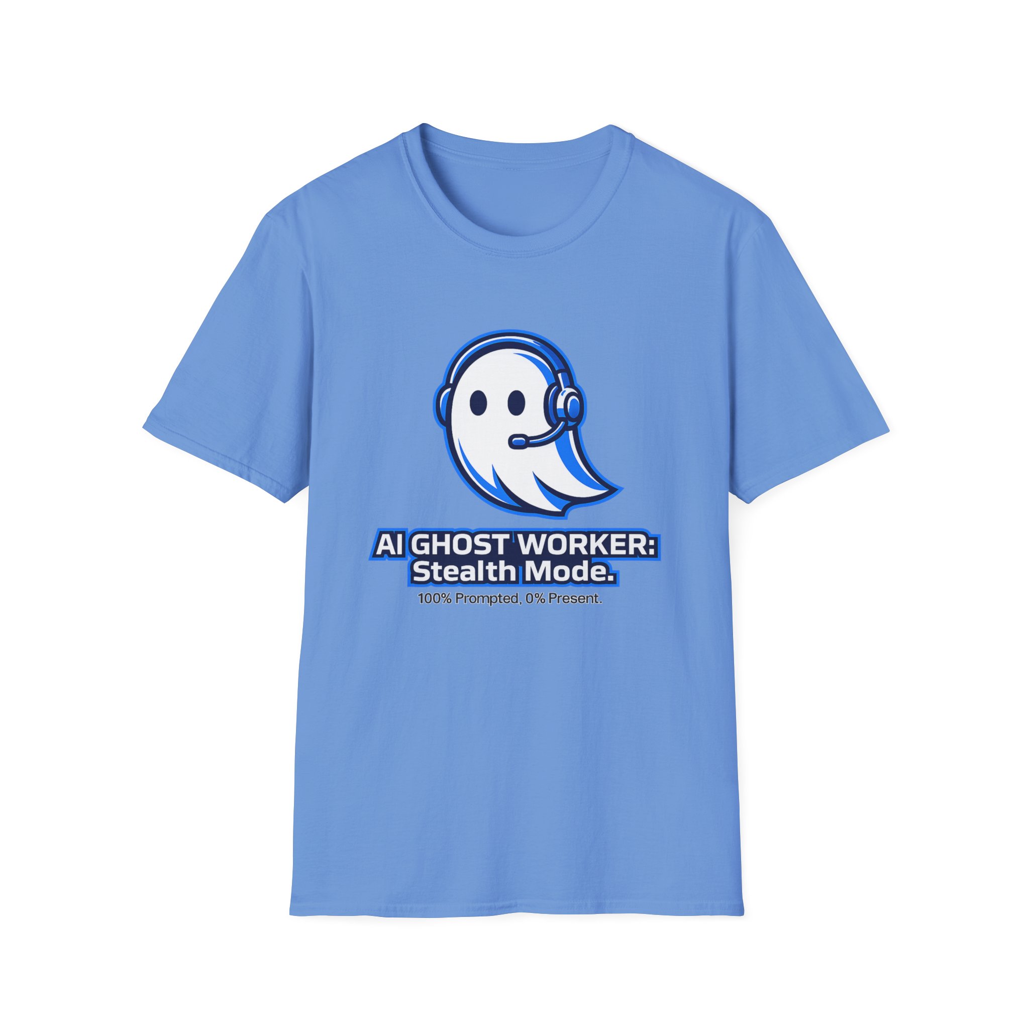 AI Ghost Worker Stealth Mode – 100% Prompted 0% Present Funny T-Shirt - Image 78