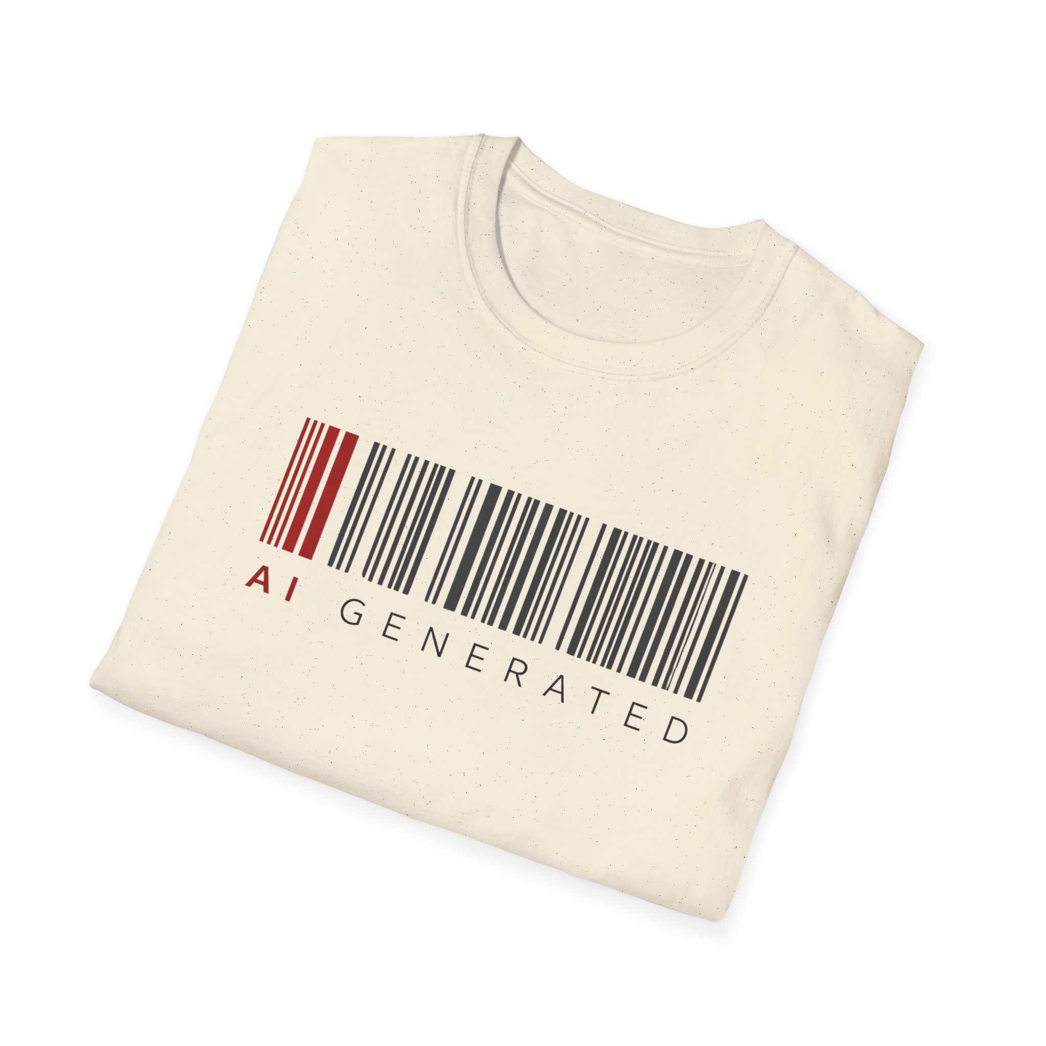 AI Generated Barcode Dark Minimalist Generative Art Graphic T-Shirt - Image 15