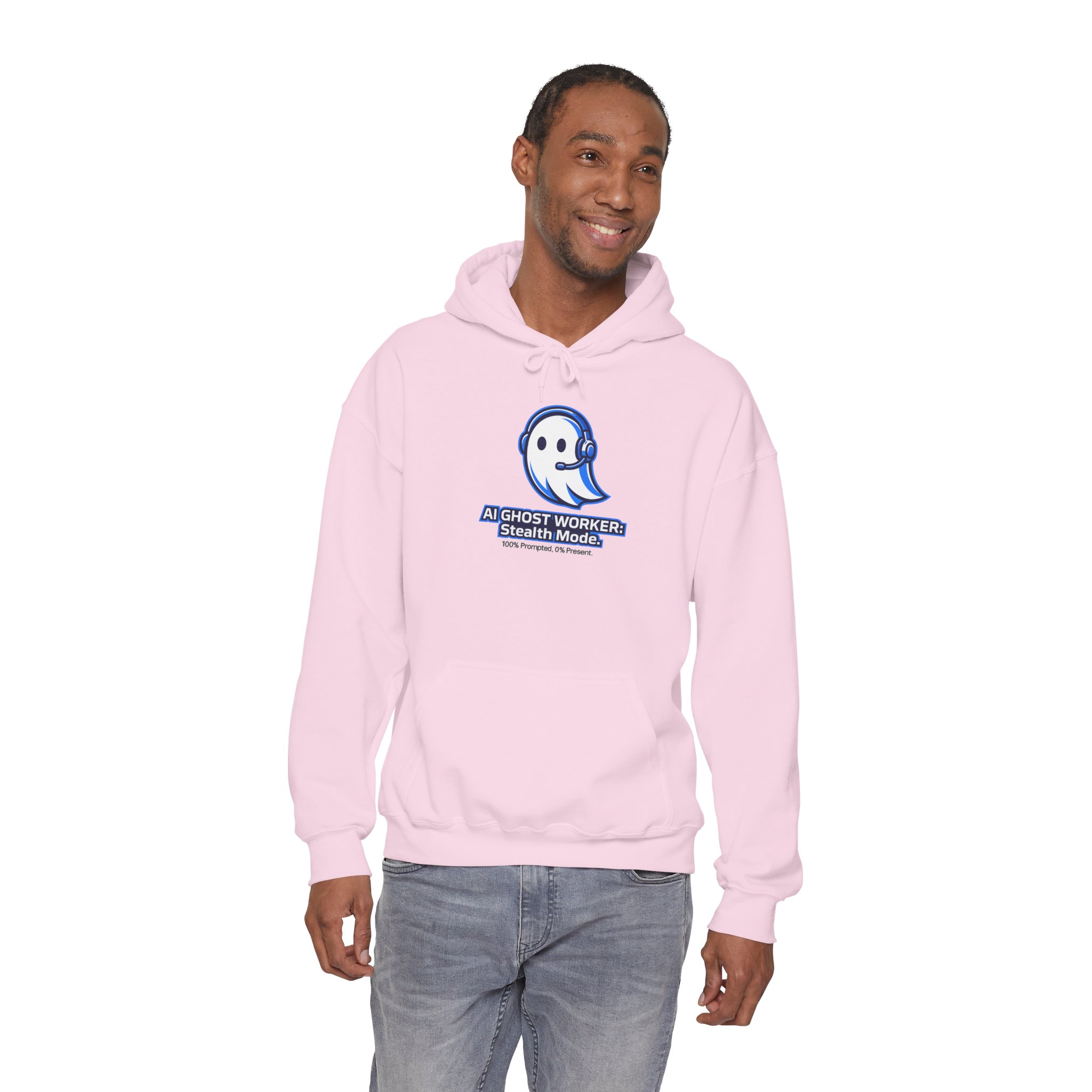 AI Ghost Worker Stealth Mode – 100% Prompted 0% Present Funny Hoodie - Image 106