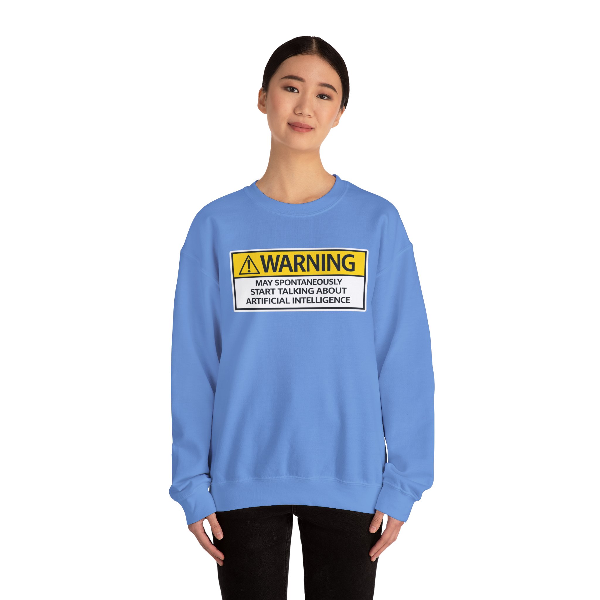 Warning May Talk About AI Sweatshirt | Funny Artificial Intelligence Hoodie - Image 74