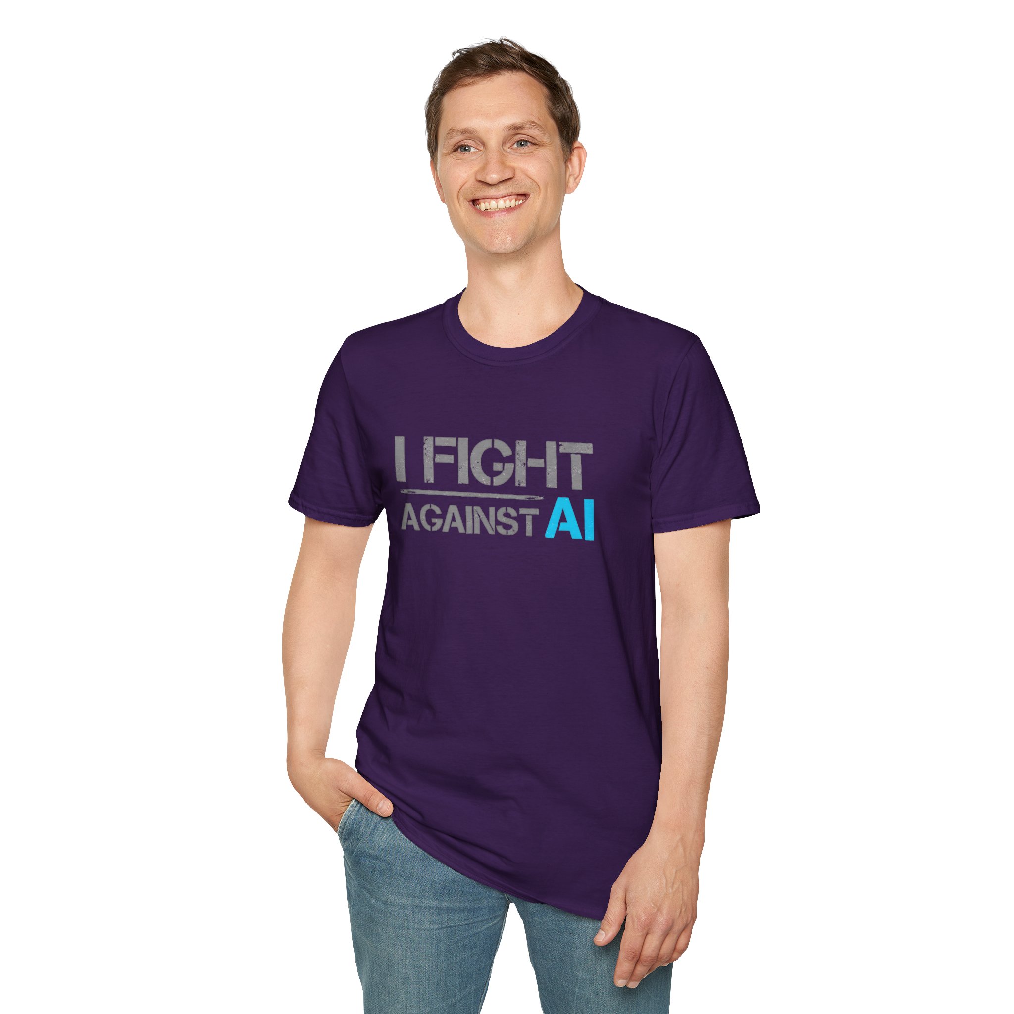 I Fight Against AI – Anti-AI Resistance Graphic T-Shirt for Creatives - Image 56