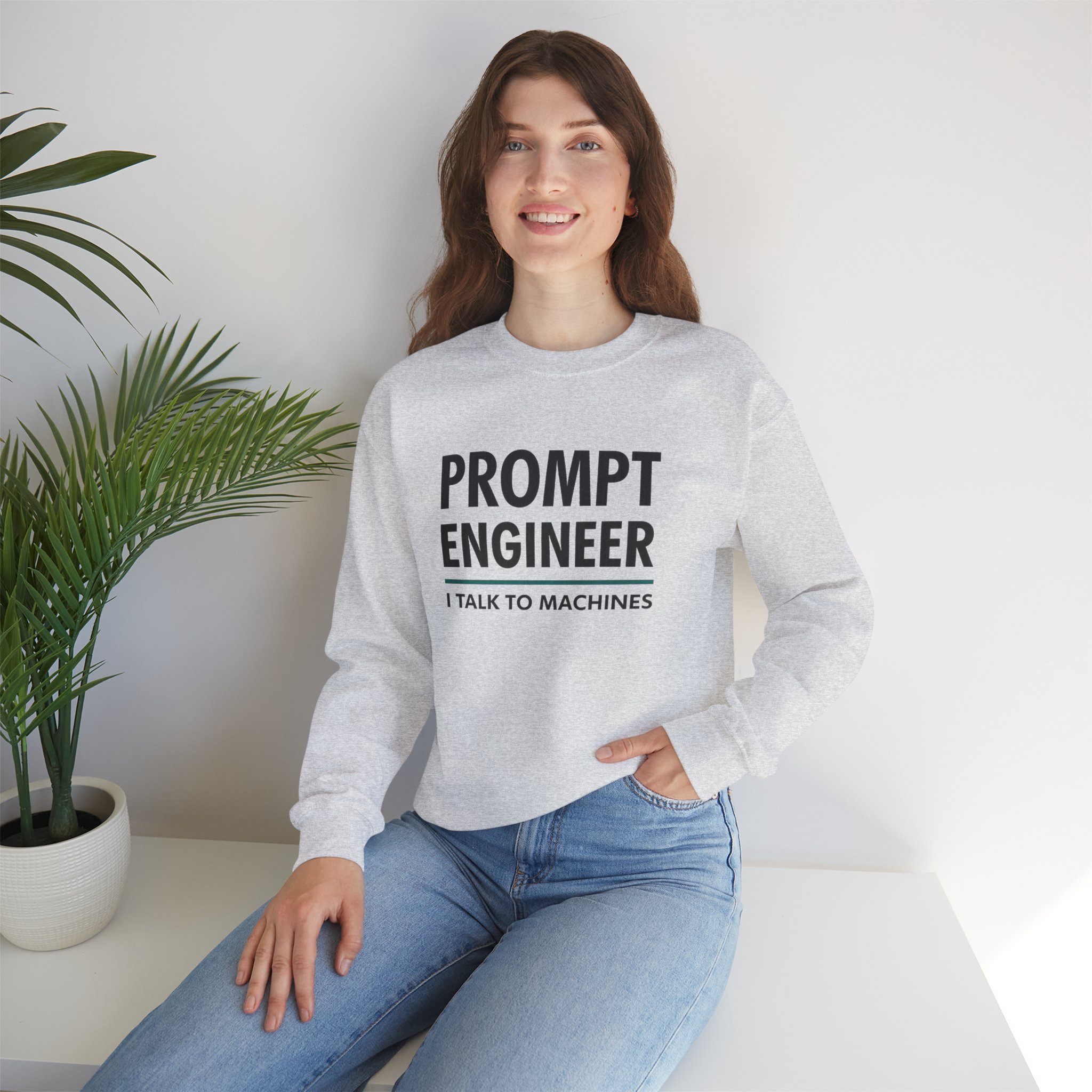 Prompt Engineer I Talk To Machines – Funny AI Job Title Crewneck - Image 17