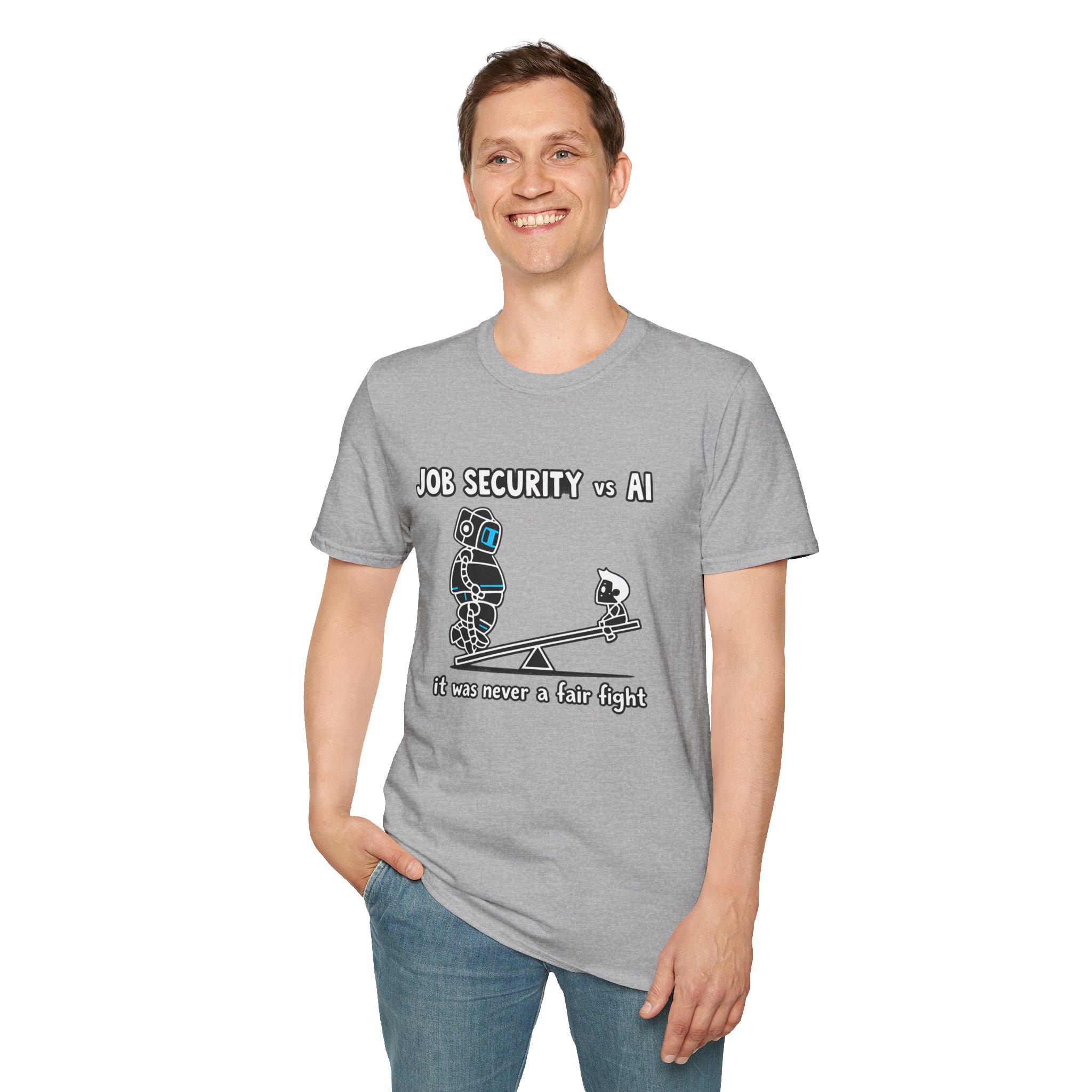 POV You're An AI And It's Monday – Funny Tired Robot Graphic T-Shirt - Image 39