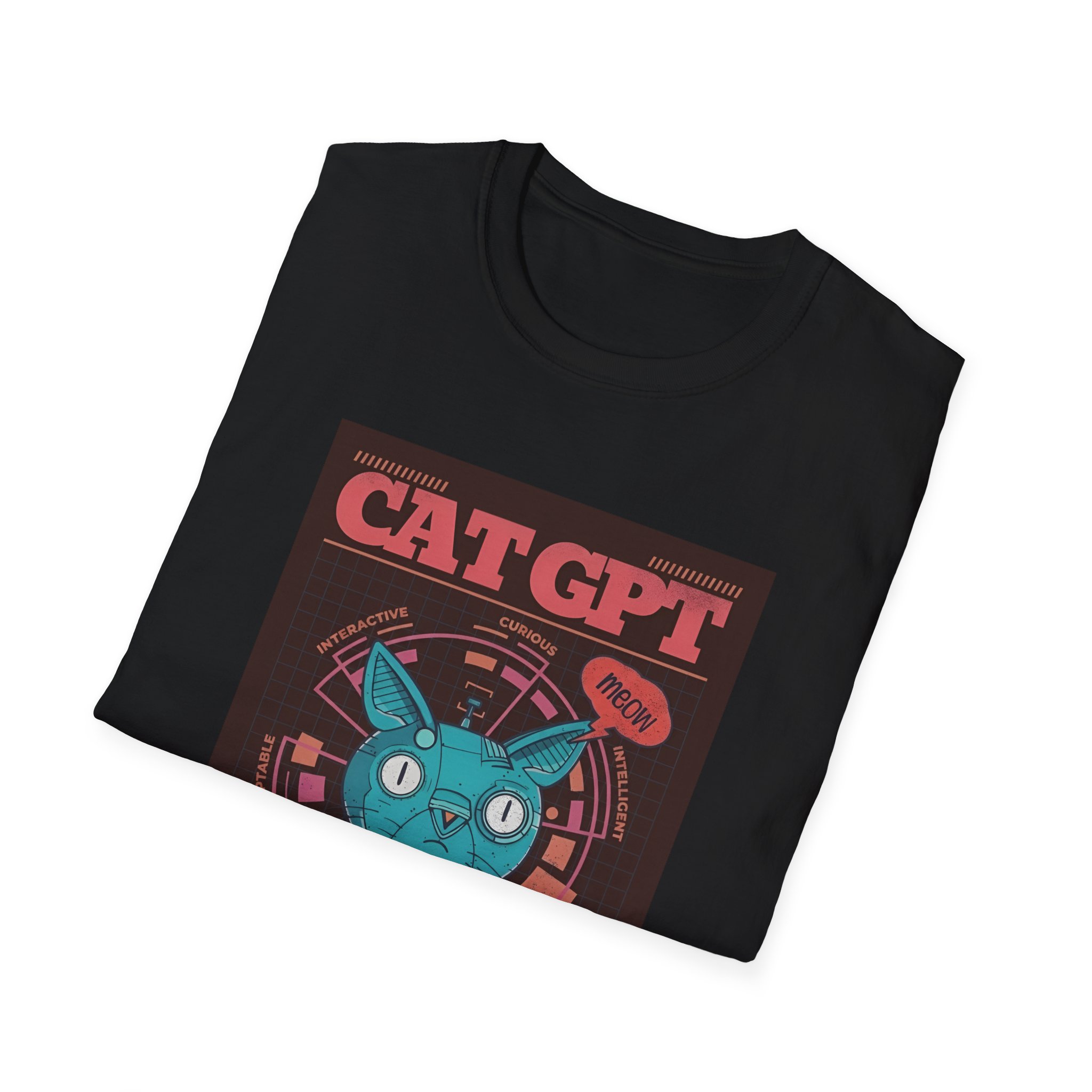 Robot Cat AI Tee | Funny Cyberpunk Cat Shirt for Tech Lovers - Image 49