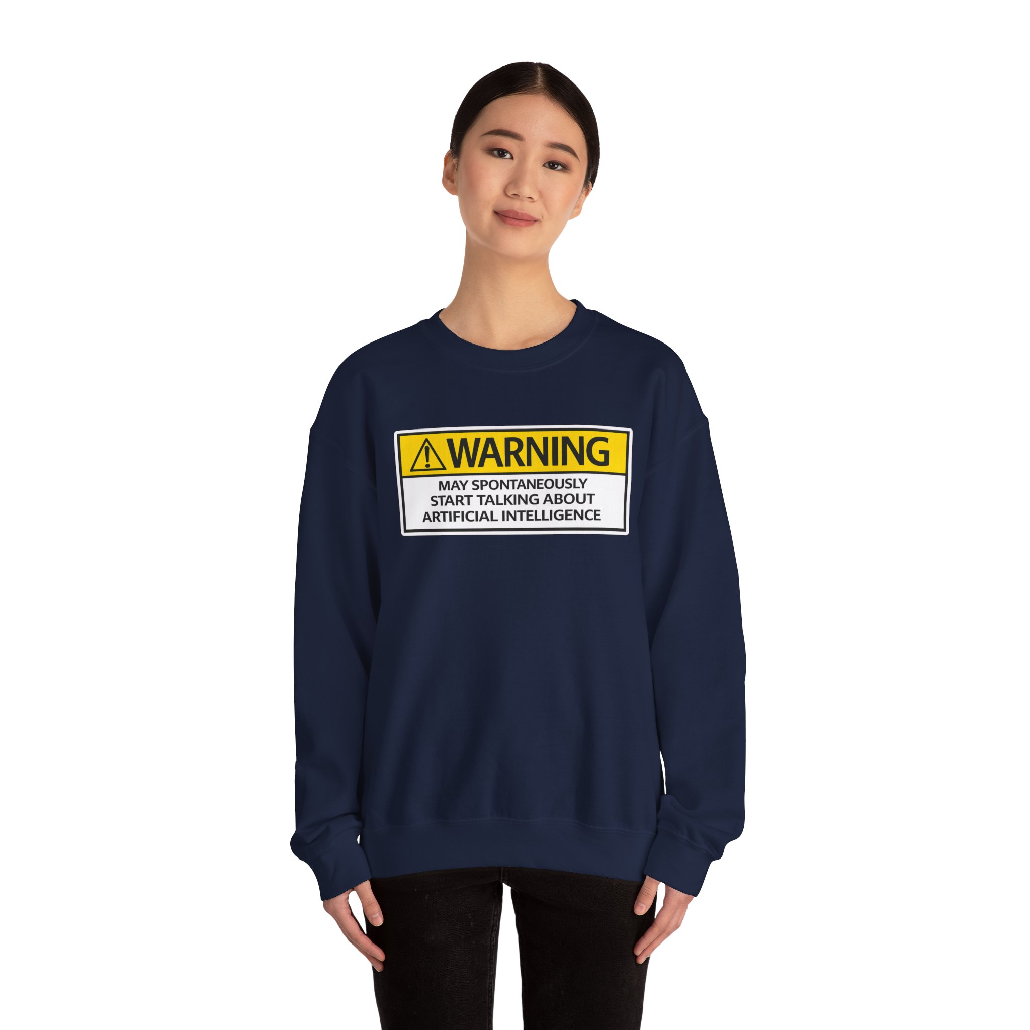 Warning May Talk About AI Sweatshirt | Funny Artificial Intelligence Hoodie - Image 81