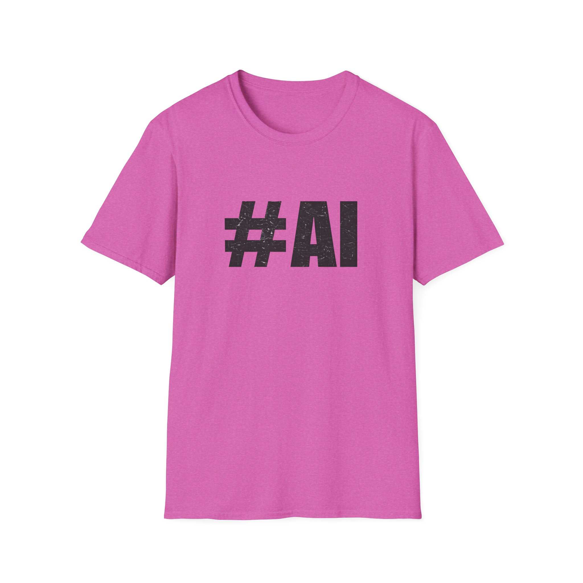#AI Distressed Dark Minimalist Artificial Intelligence Graphic T-Shirt - Image 155