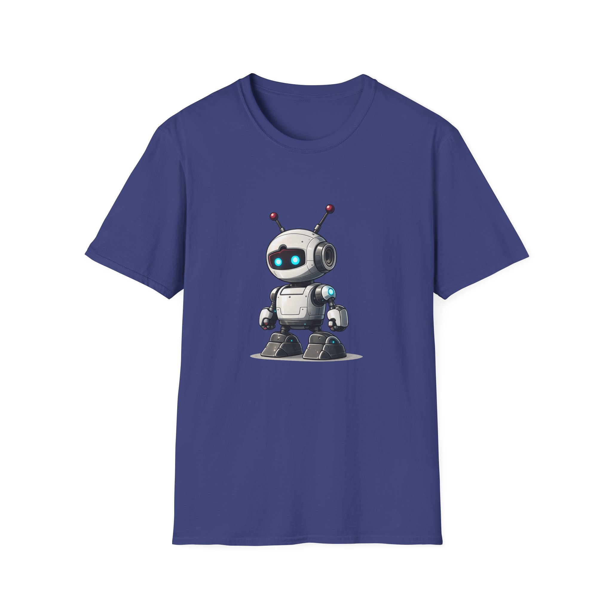 Cute Robot Glowing Eyes – Funny AI Tech Mascot Graphic T-Shirt - Image 100